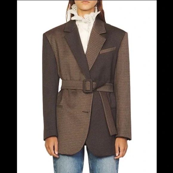 ショルダーパッド入り★ツイード★ジャケット★ SANDRO SANDRO cropped tweed jacket 38 | eBay